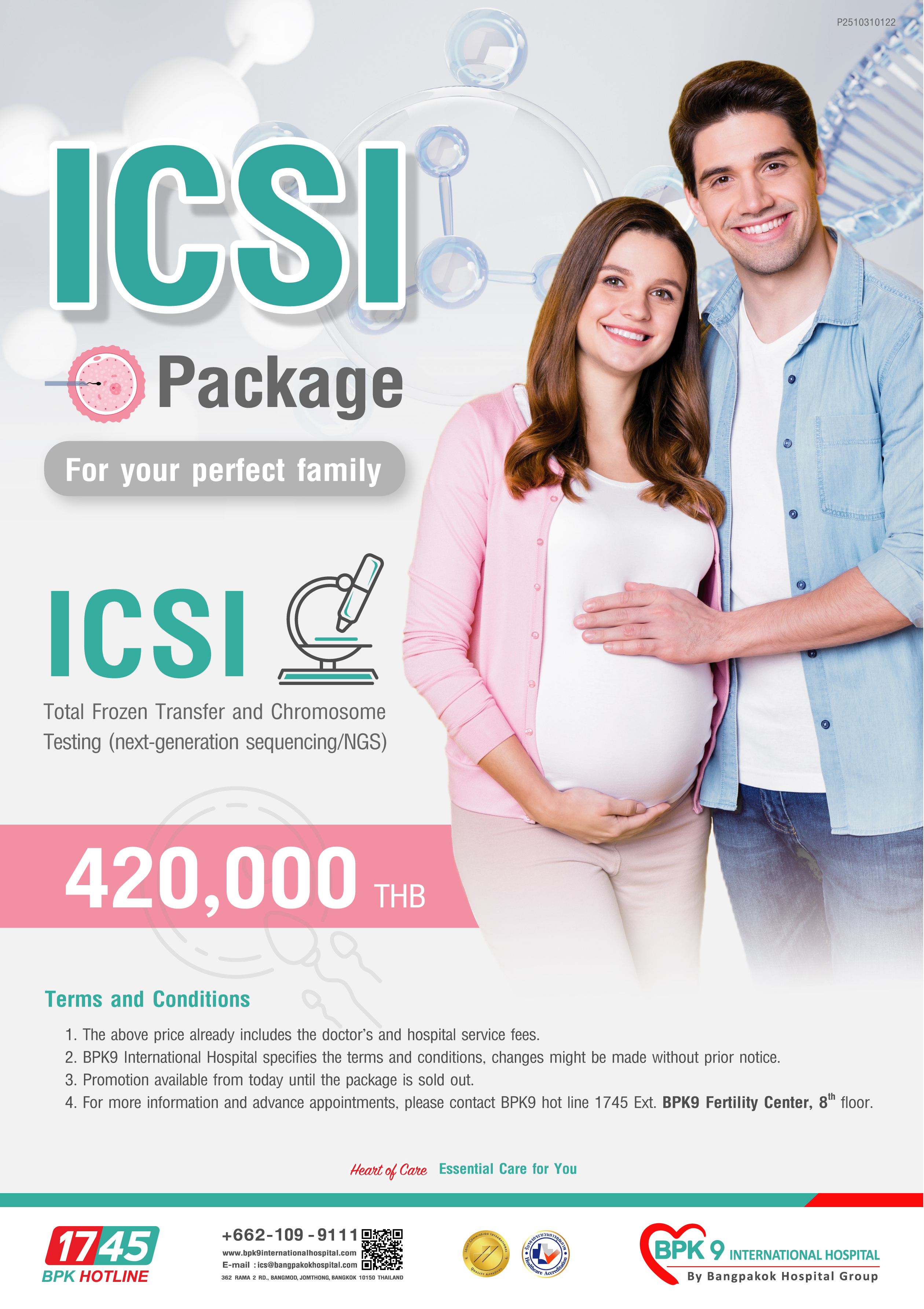 ICSI Package - Fertility / Reproductive Medicine medical package at Bangpakok 9 International Hospital starting from THB 420,000